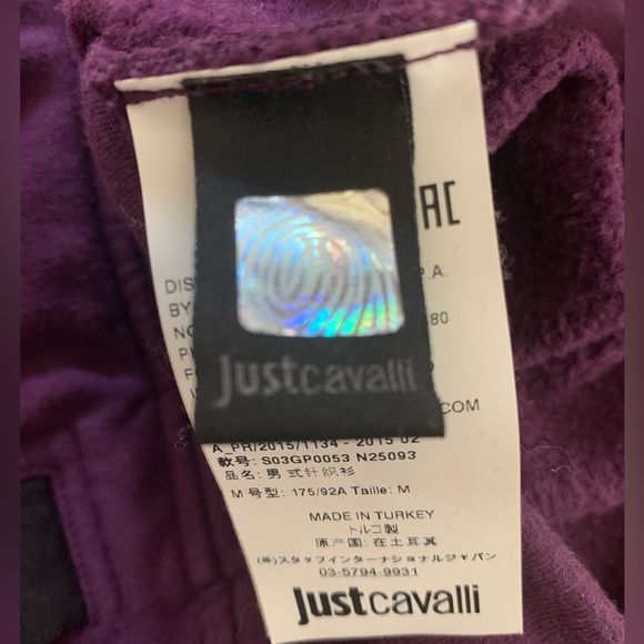 JUST CAVALLI Men's Cardigan jacket with embellished sleeves. Size Medium. - Picture 7 of 10
